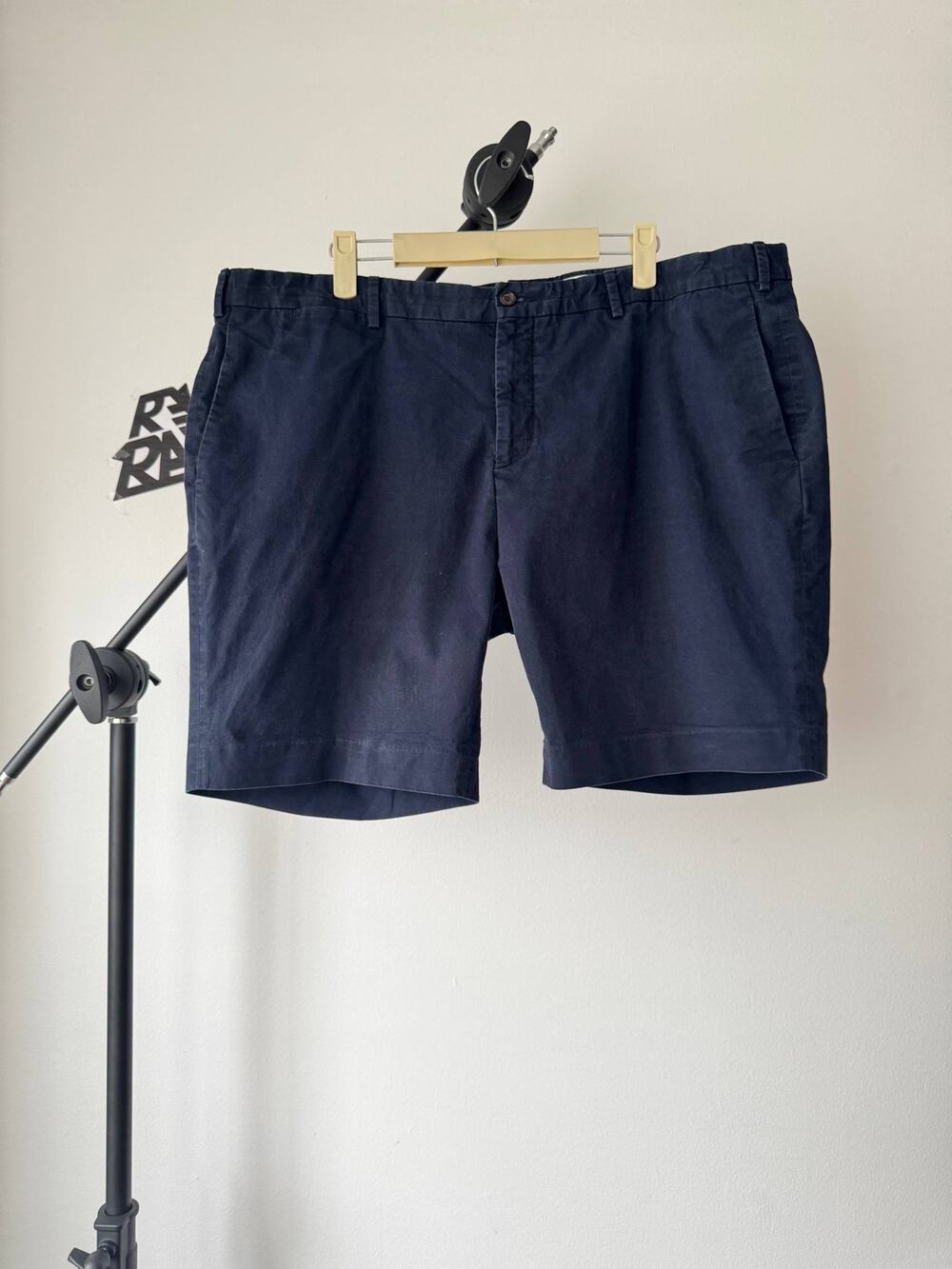 Ralph Lauren Purple Label Tailored Cotton Shorts Navy